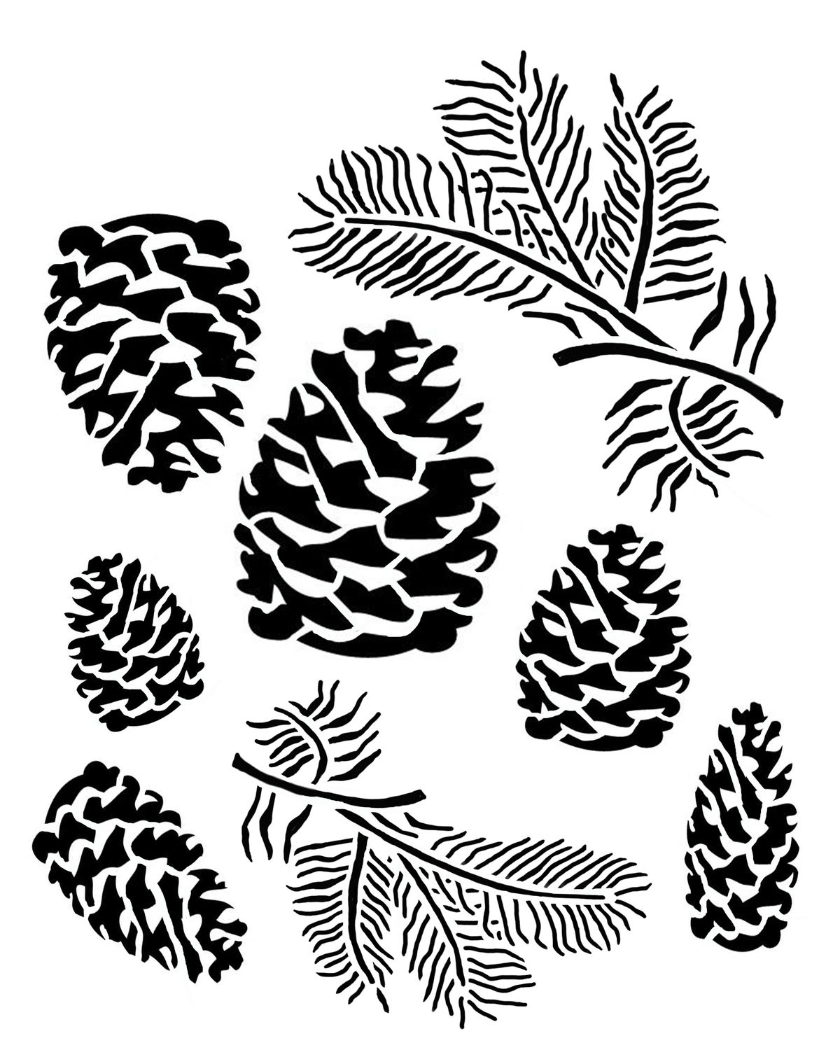 Pine Cones stencil 8x10 "CLEARANCE"