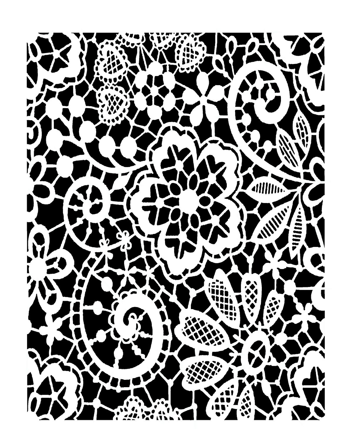 Lace stencil 8x10 "CLEARANCE"