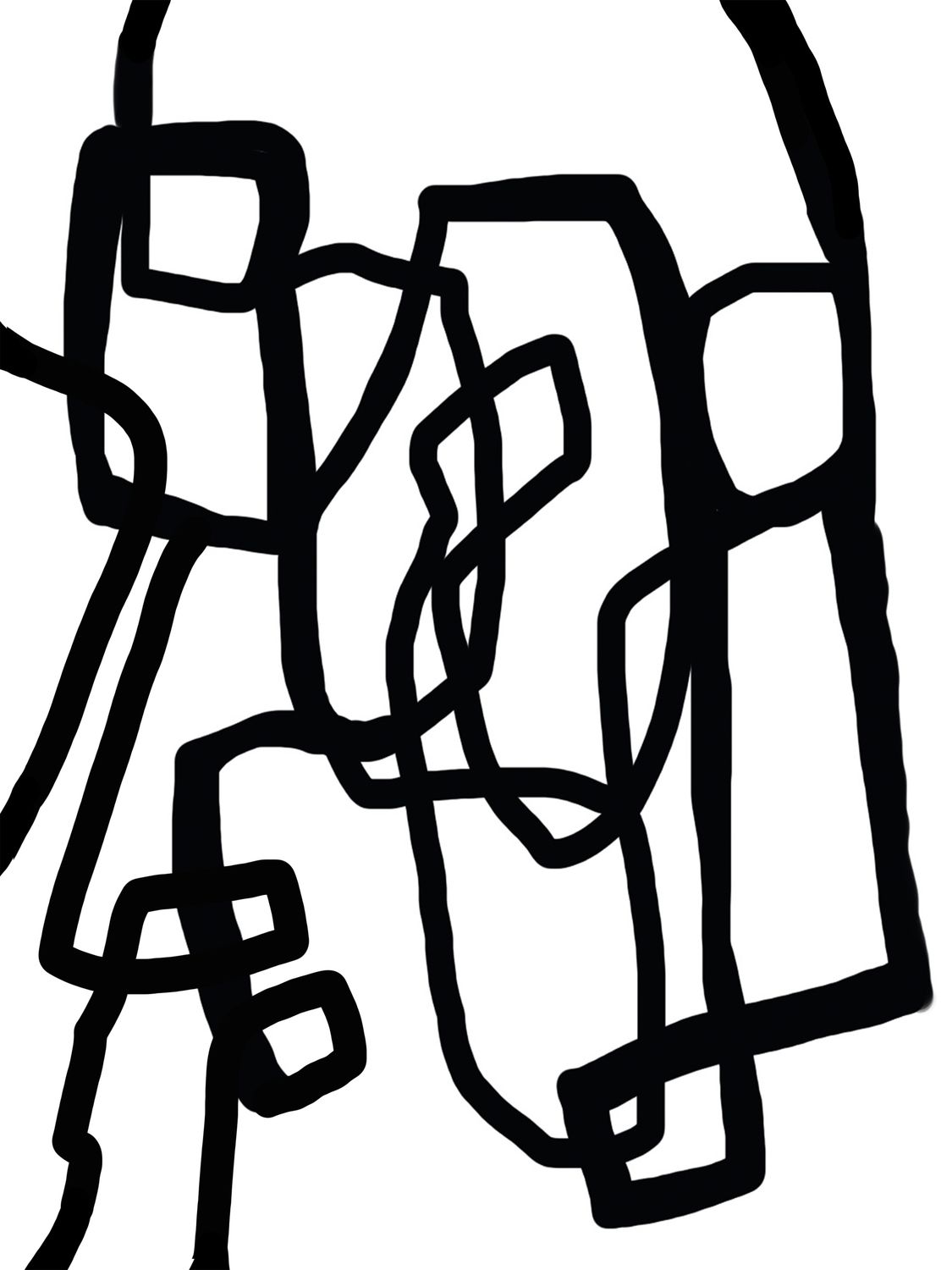 Abstract Line mask stencil 9x12