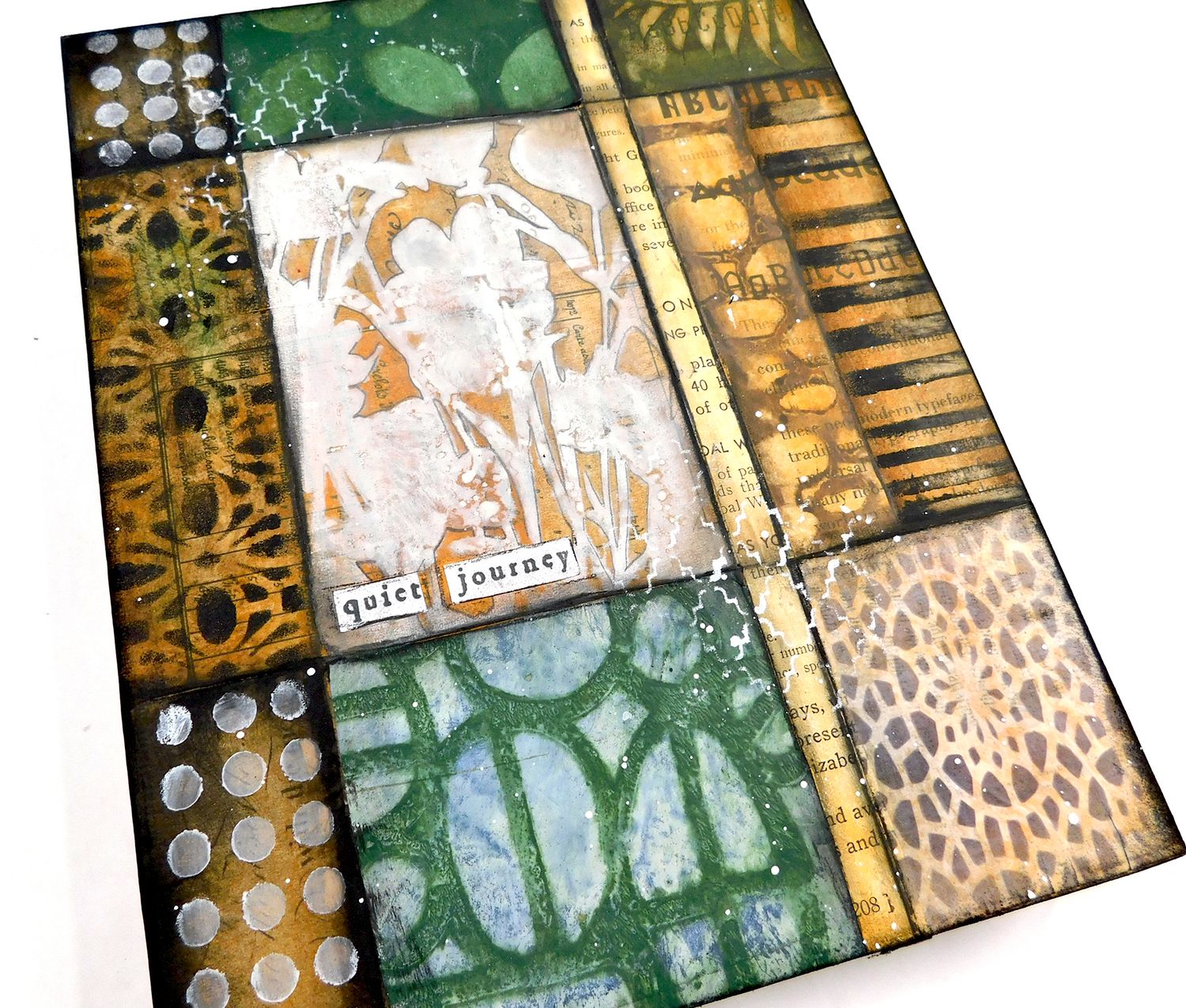 "Quiet Journey" 8x10 mixed media original on birchwood
