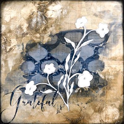 "Grateful" flower Print to be Framed