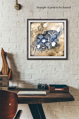 "Grateful" flower Print to be Framed