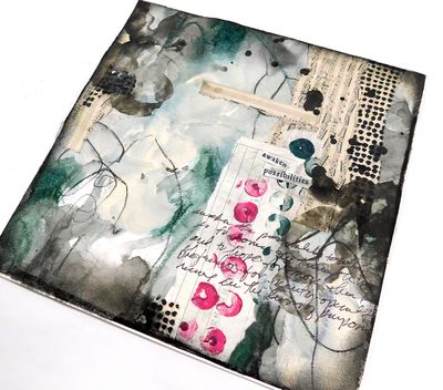 "Awaken Possibilities" abstract 8x8 mixed media original to be framed