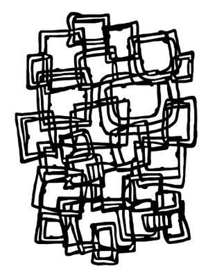 Doodle Squares mask stencil 9x12