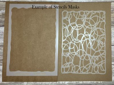 Scribbly Flower mask stencil 9x12