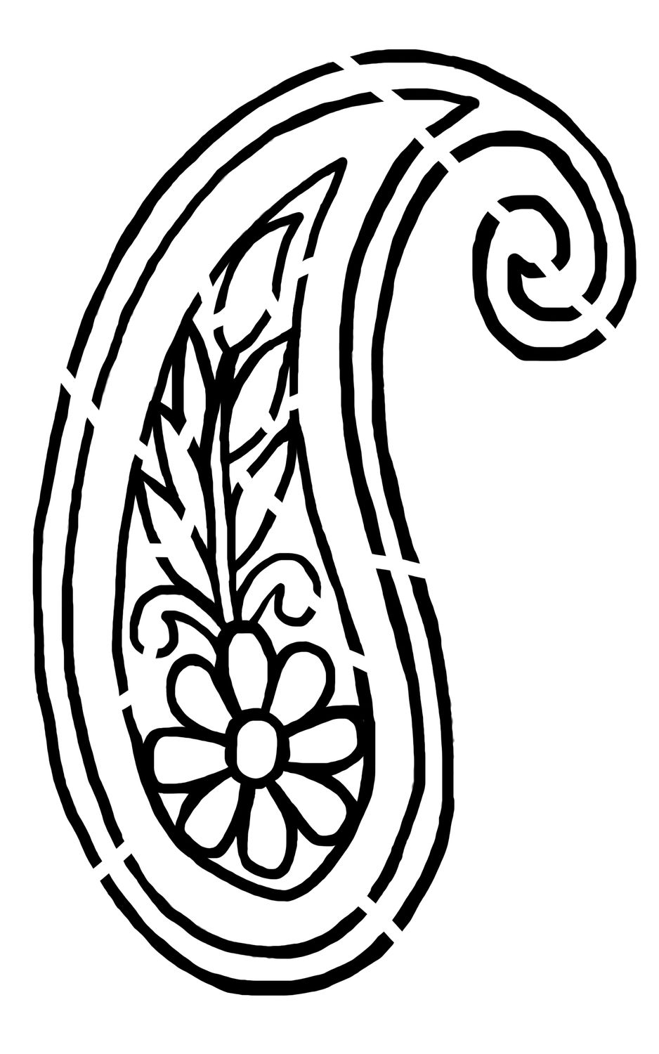 Paisley 3 stencil 5x8