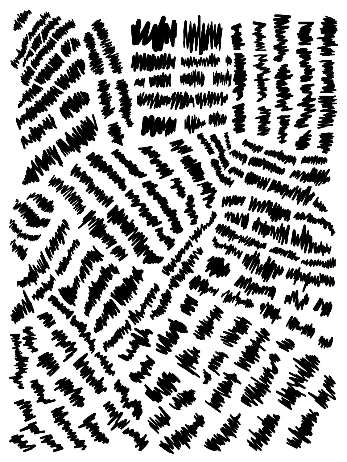 Scribbles stencil 9x12