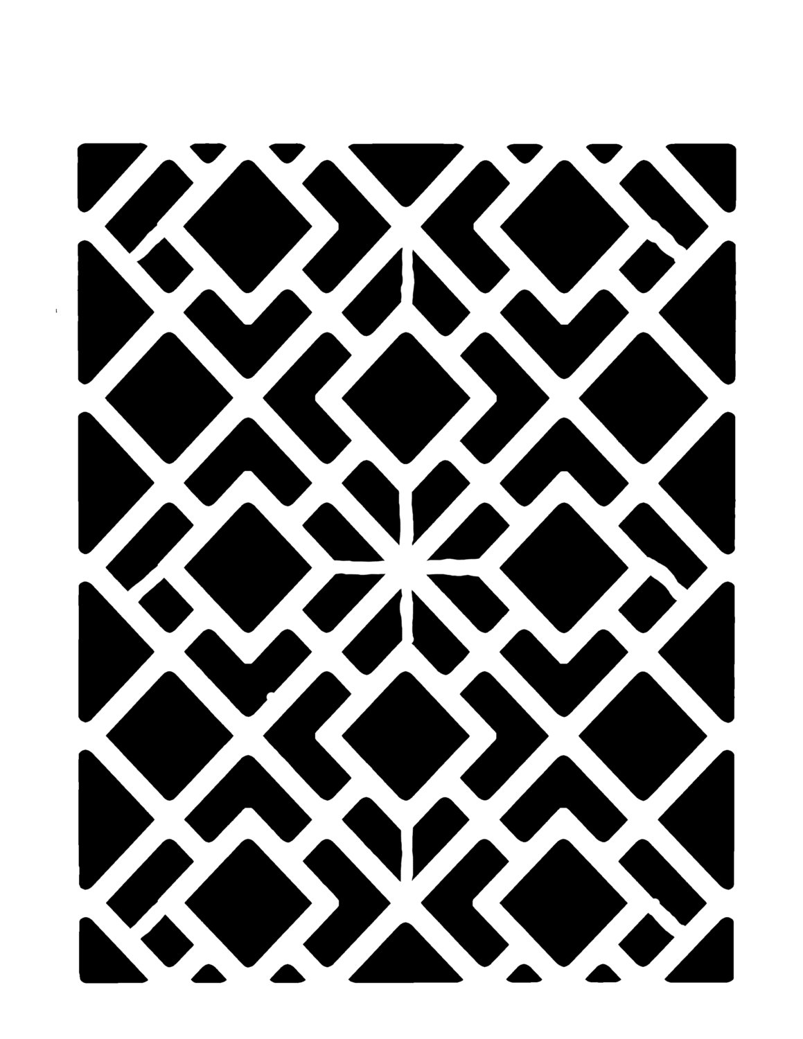 Geometric squares stencil 8x10
