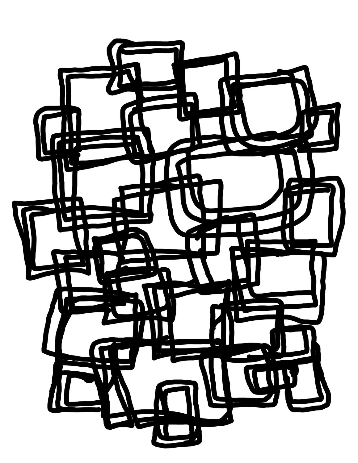 Doodle Squares mask stencil 8x10