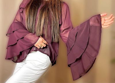 Camicia rouches manica ampia