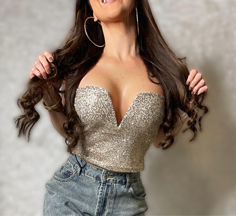 Top paillettes