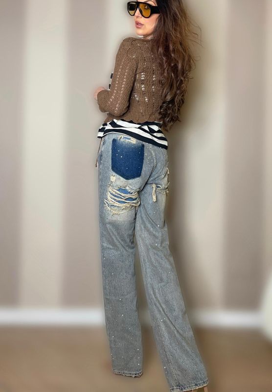 Denim strass