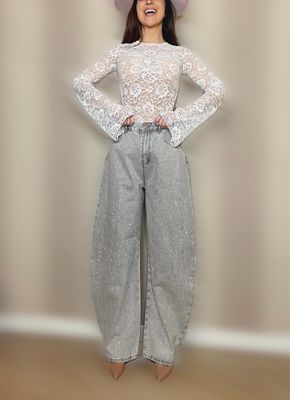 Jeans ballon strass