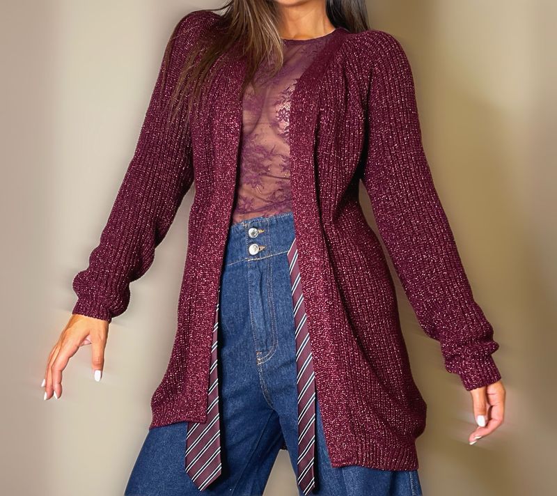 Cardigan laminato
