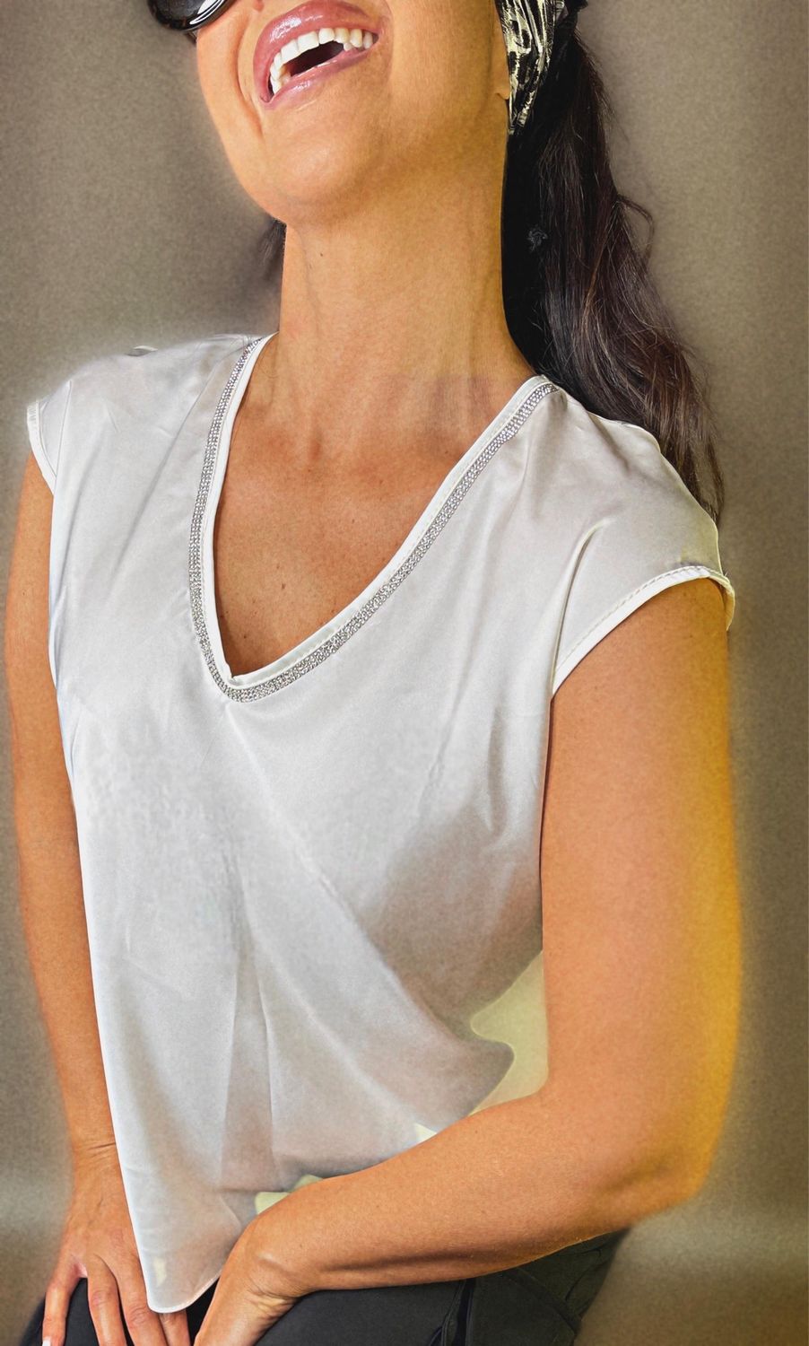 Blusa strass
