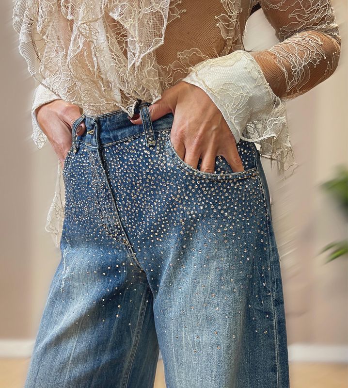 Denim strass