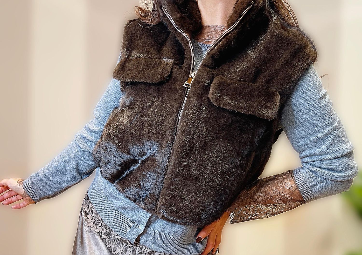 Gilet ecopelliccia