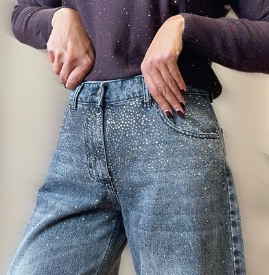 Denim strass