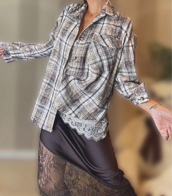 Camicia quadri strass
