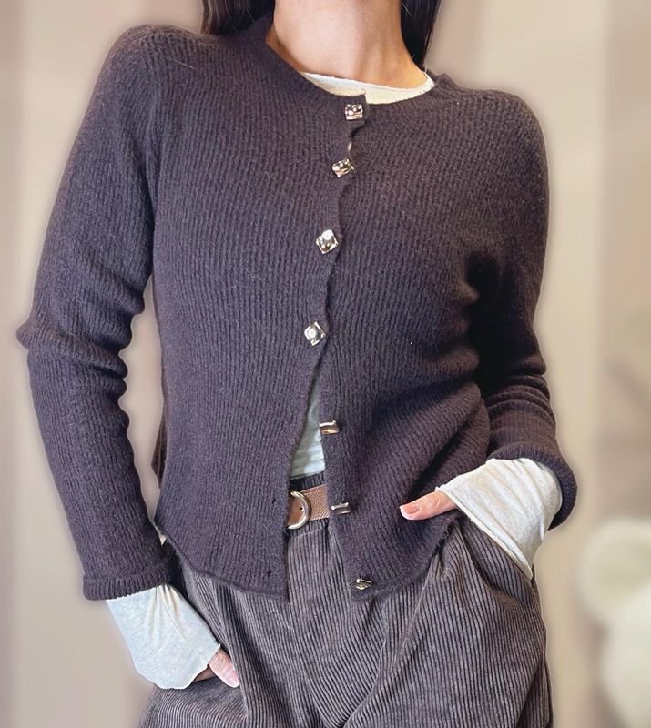 Cardigan bottoni oro