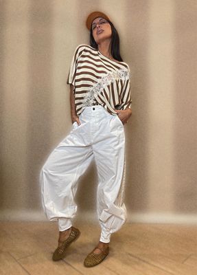 Denim bianco polsino