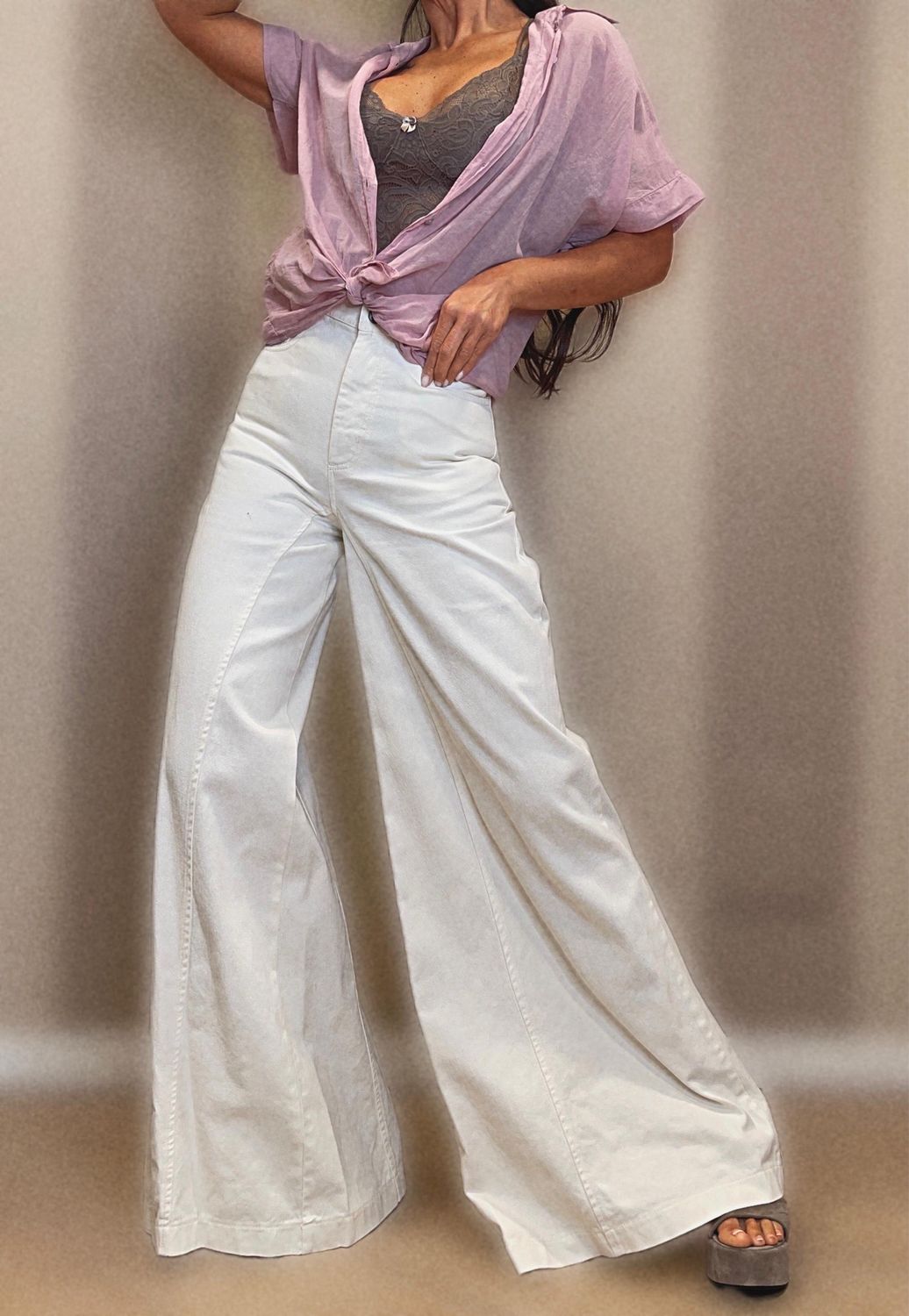 Denim palazzo burro