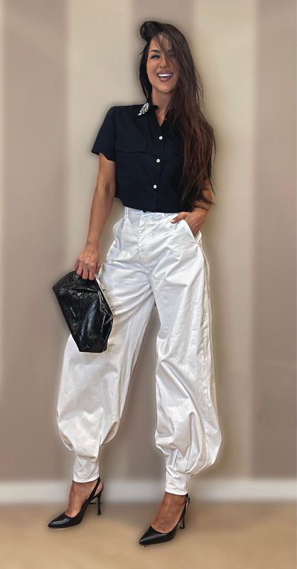 Denim bianco polsino
