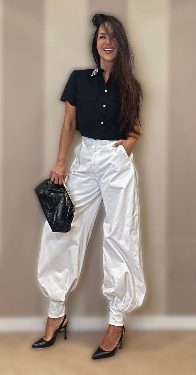 Denim bianco polsino