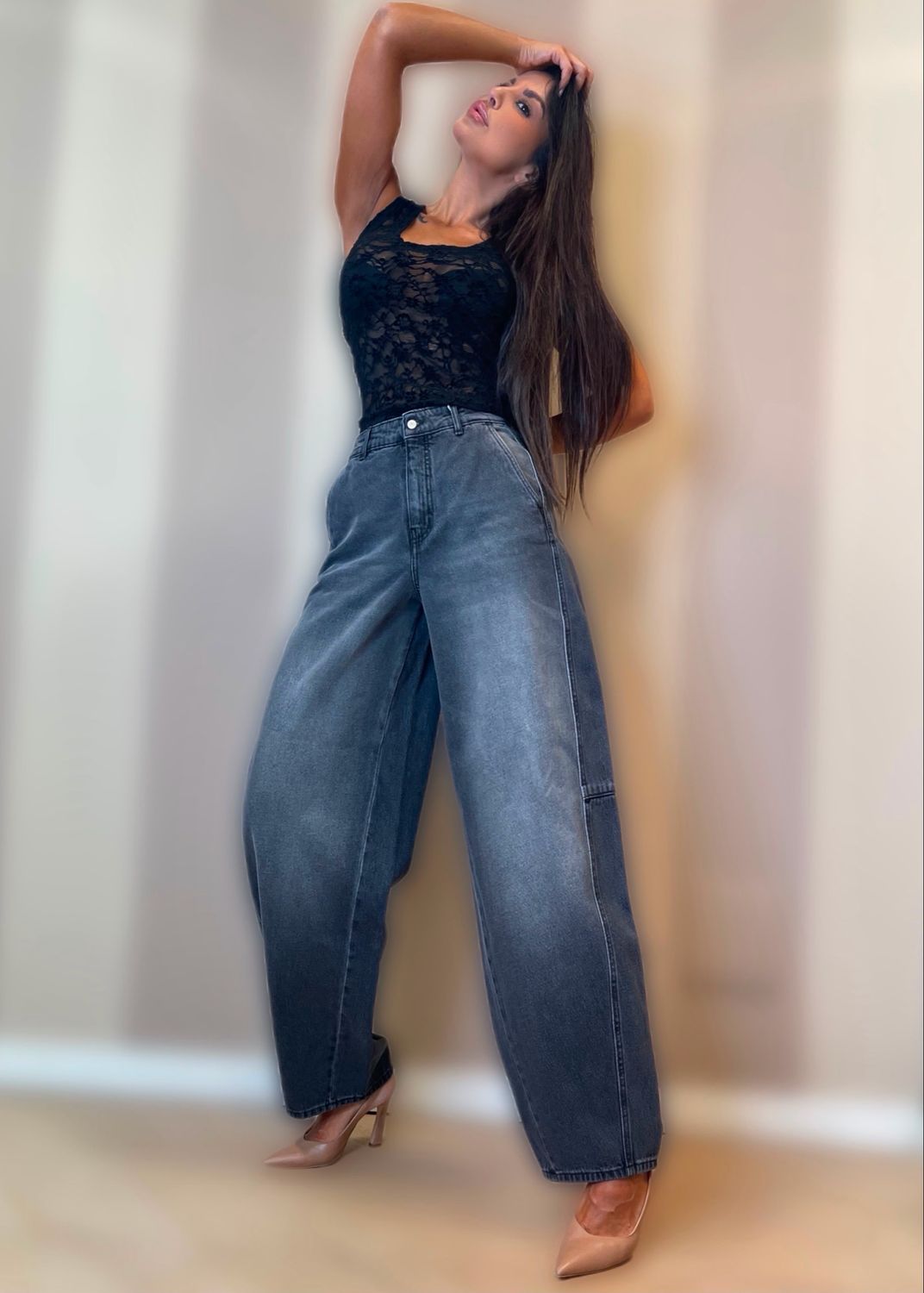 Denim chinos baloon