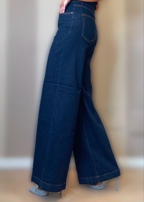 Denim palazzo belt