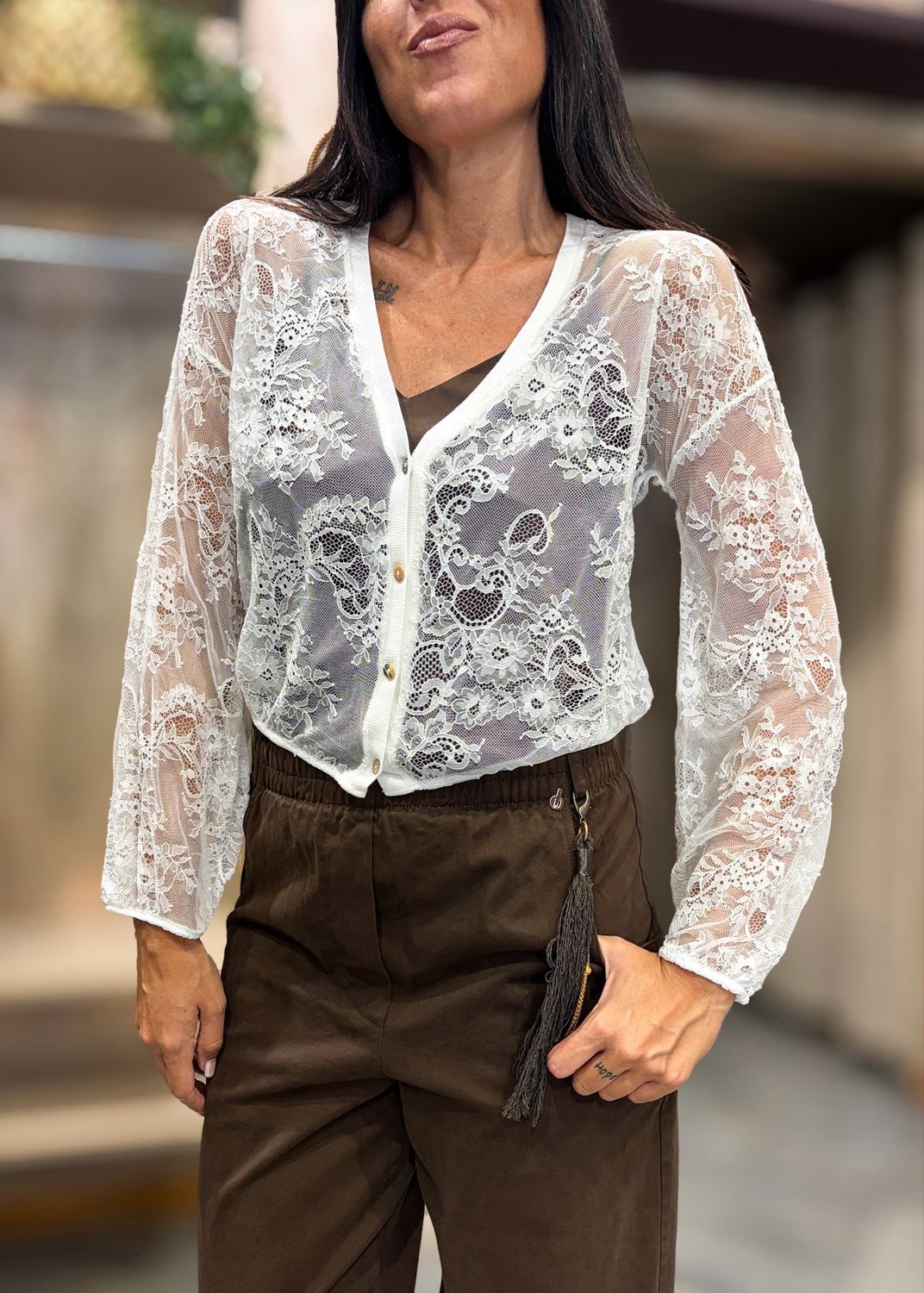 Cardigan pizzo
