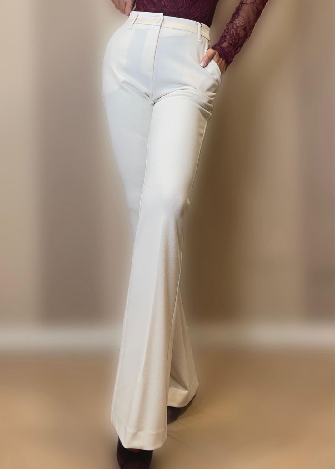 Pantaloni inserti raso