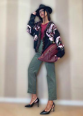 Cardigan fiori