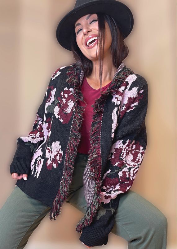 Cardigan fiori