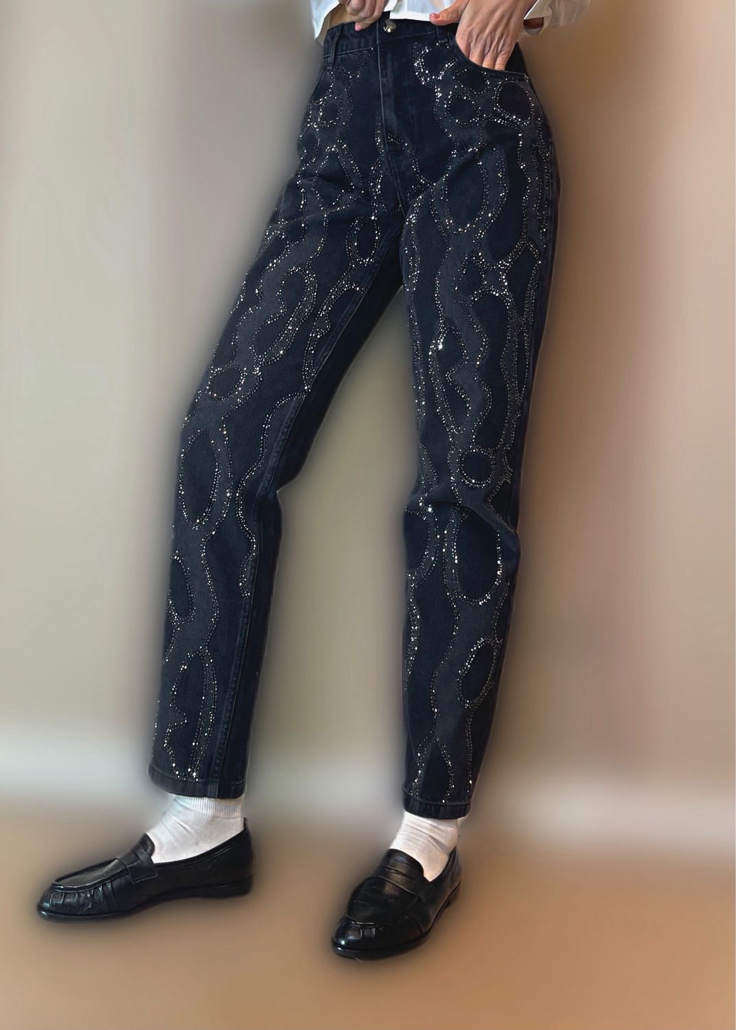 Denim strass