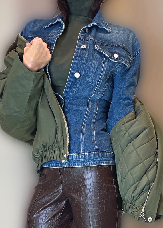 Giacca denim sfiancata Giacca denim sfiancata