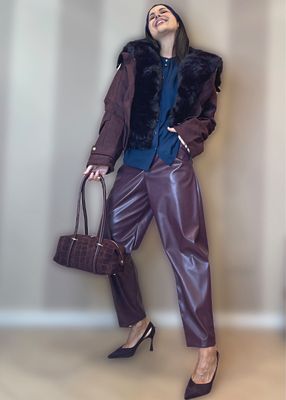 Pantaloni ecopelle