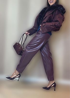 Pantaloni ecopelle