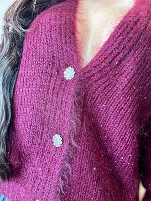 Cardigan bottoni gioiello