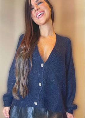 Cardigan bottoni gioiello