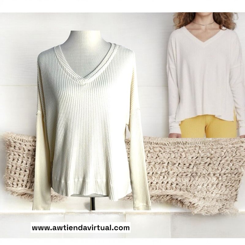 Blusa Blanca manga larga Oversize M