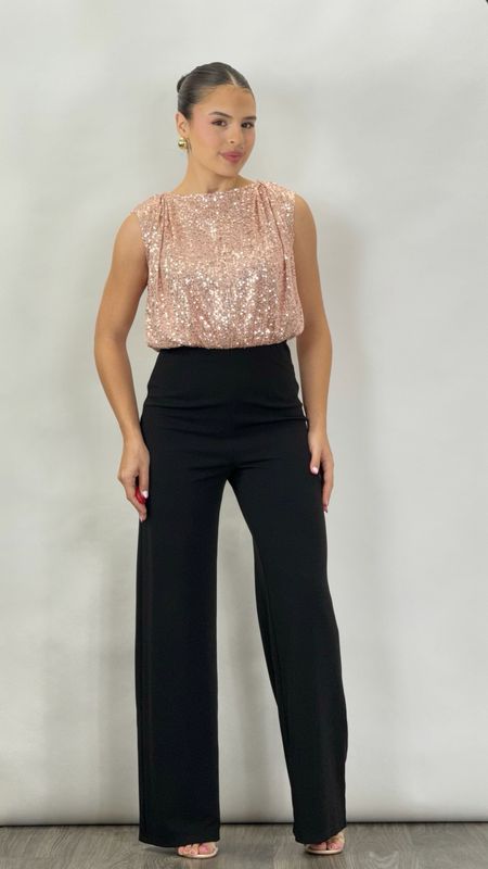 JULIETA JUMPSUIT BLACK/CHAMPAGNE