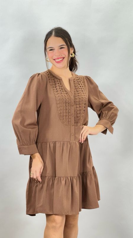 LEILA DRESS BROWN
