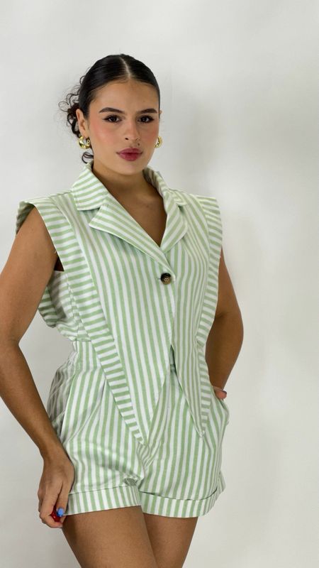 ARIA ROMPER WHITE/MINT