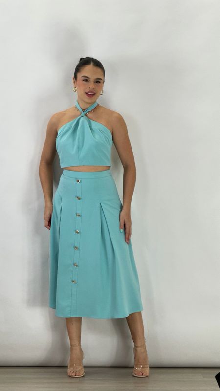 EMILLE SKIRT SET AQUA