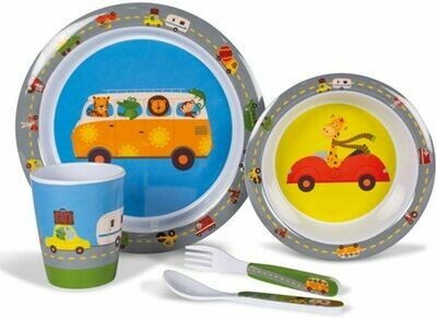 Kampa Animal Traffic Children's Melamine Tableware Dinner Set