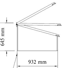 Lage kweekkas in ceder 93.2x121.8x64.5cm (2 deksels)