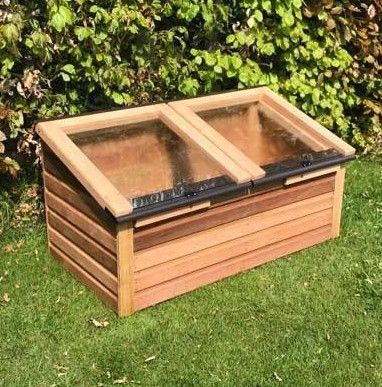 Lage kweekkas in ceder 1200x600mm (2 deksels)
