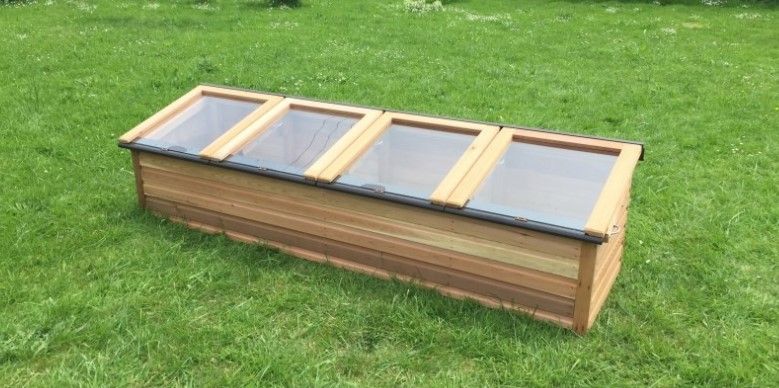 Lage kweekkas in ceder 2400x600mm (4 deksels)