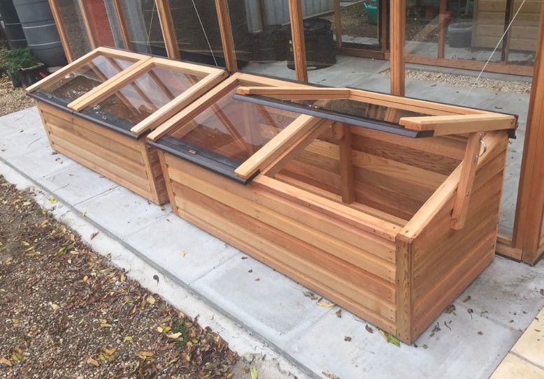 Lage kweekkas in ceder 1500x600mm (2 deksels)